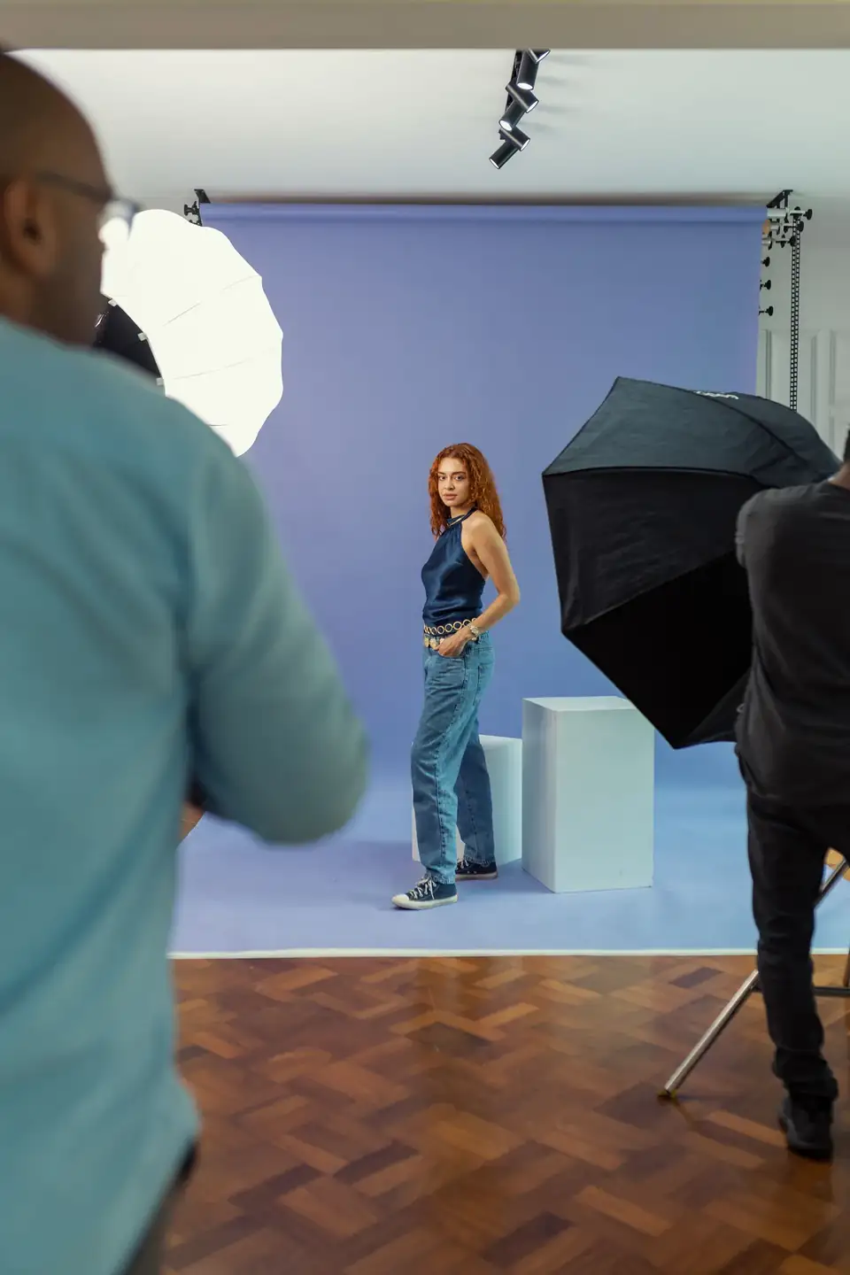 Portrait photography studio setup